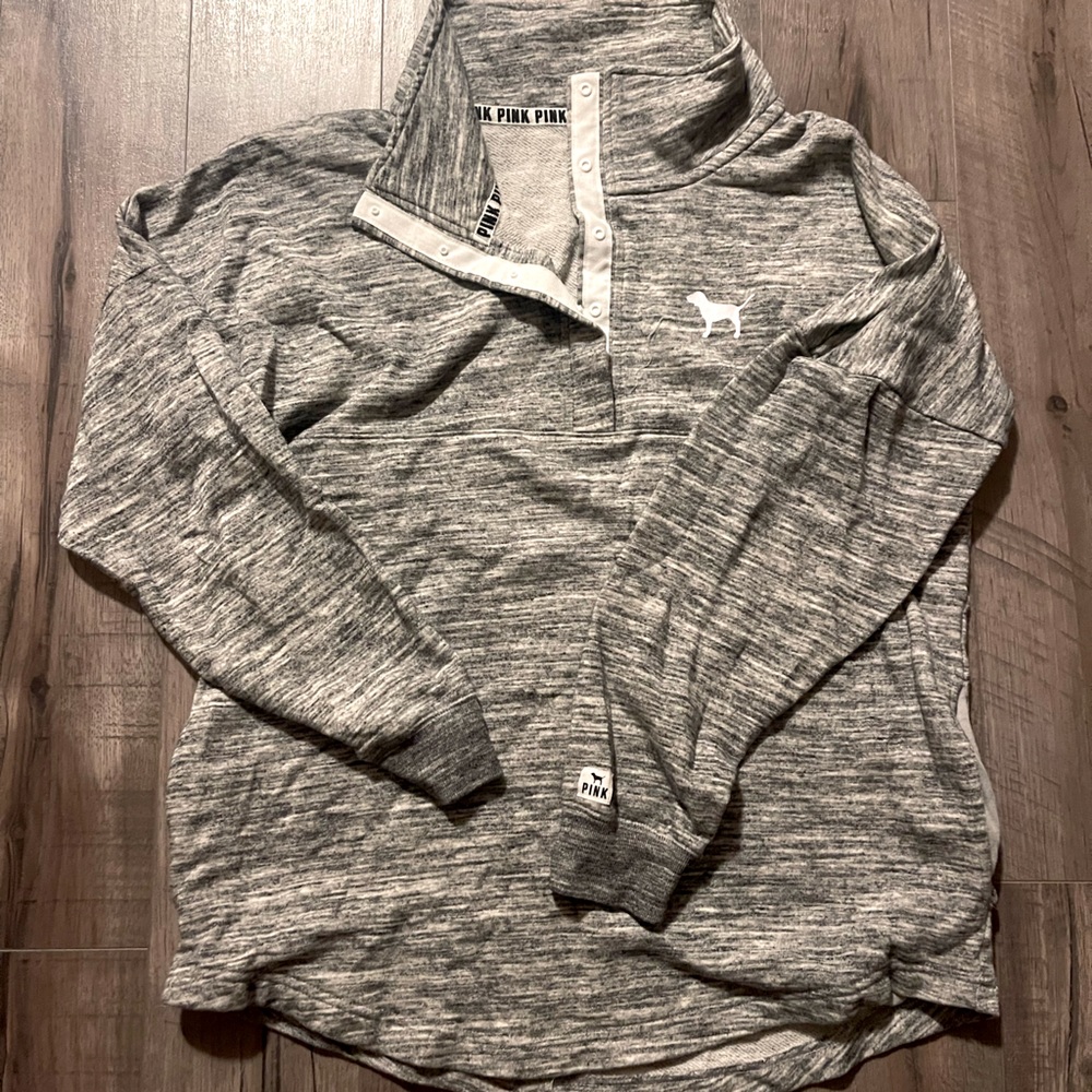 PINK 1/4 zip sweatshirt.